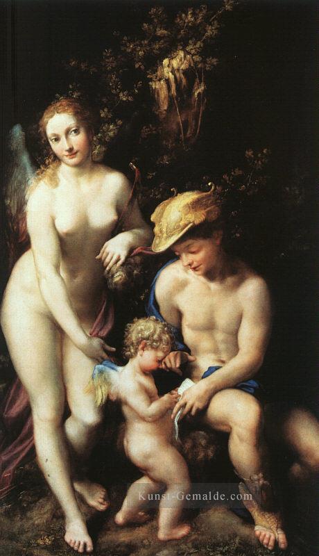 Die Ausbildung von Amor Renaissance Manierismus Antonio da Correggio Ölgemälde